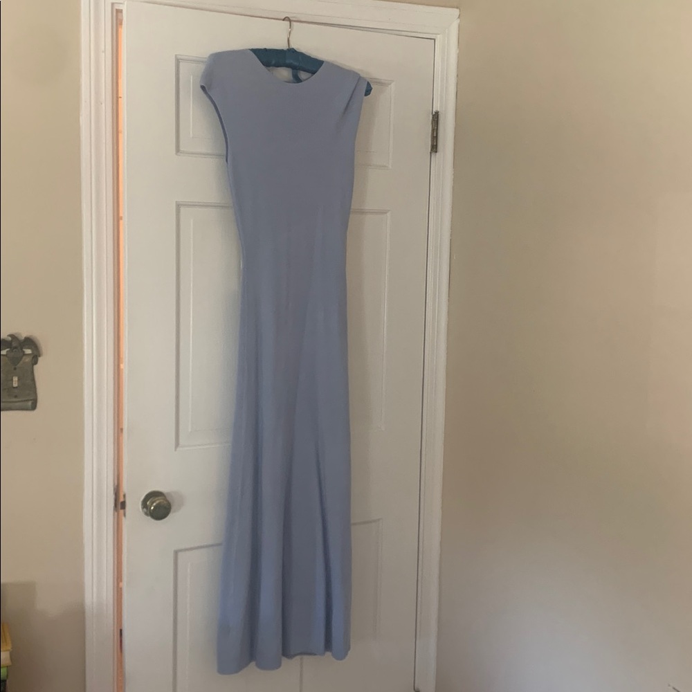 Elegant Light Blue Maxi Dress